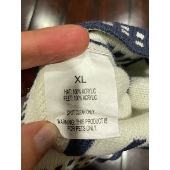 Dog Winter Hat Leg Warmers Chill XL Pet Blue White Target Cute Warm Cozy Winter - Picture 7 of 8